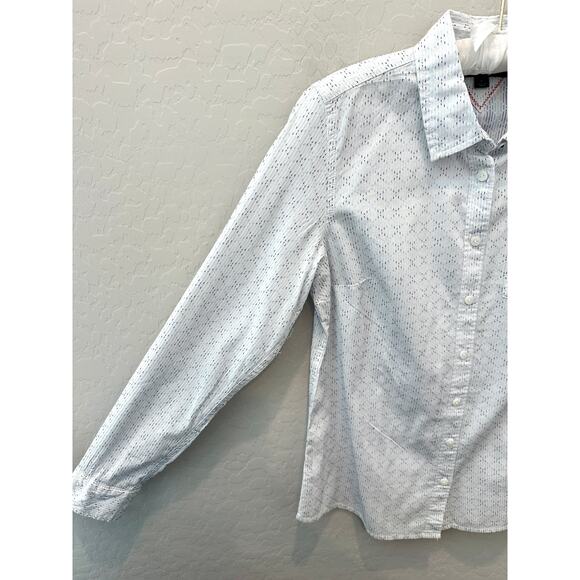 TOMMY HILFIGER White Button Down Shirt Stripe Back Detail Long Sleeve | Medium - Picture 3 of 8